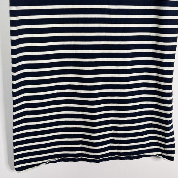 Kule XSmall Navy Blue Cream The Tee Dress Striped Short Sleeve Crew Neck Cotton - Picture 4 of 10